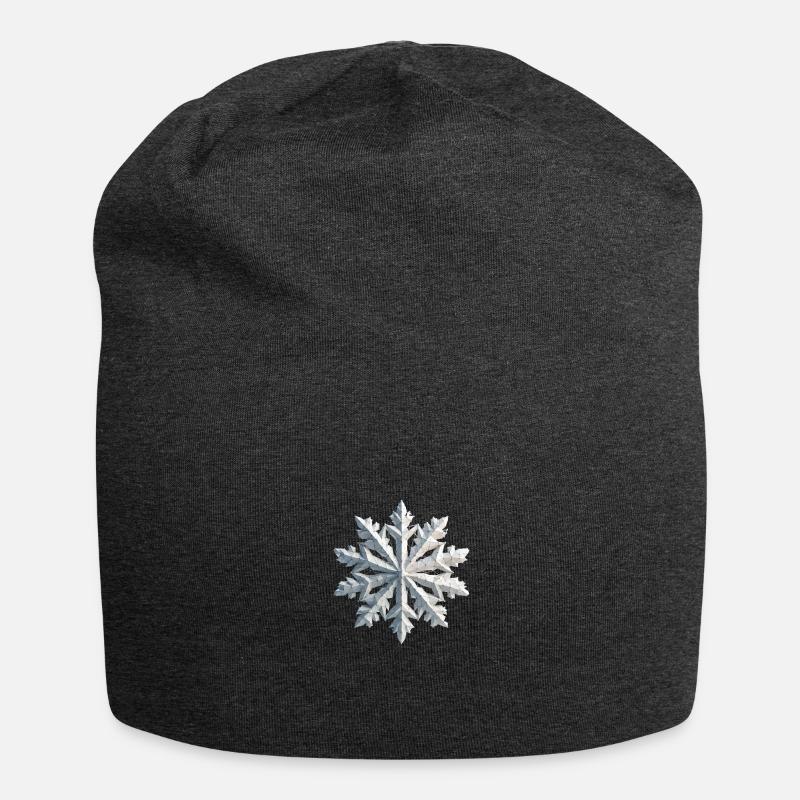 Snowflake Polygon - Jersey Beanie - charcoal grey