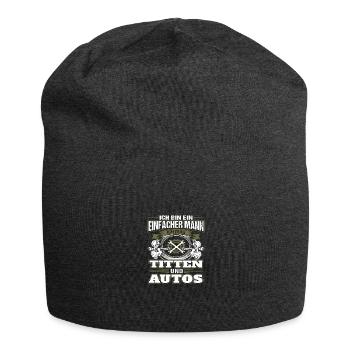 Ich bin ein einfacher Mann ich mag Titten Autos - Jersey-Beanie - Anthrazit - Vorne