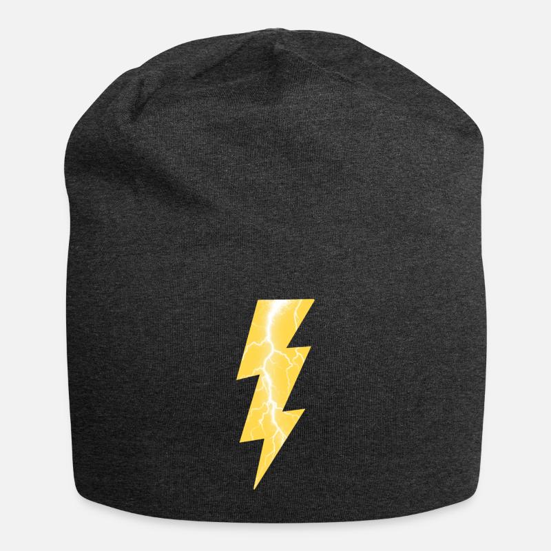 Foudre Éclair jaune - Bonnet en jersey - charbon