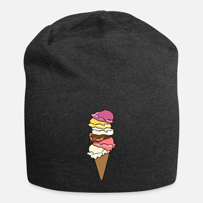 Eiscreme Eiswaffel Eis Eiskugel - Jersey-Beanie - Anthrazit