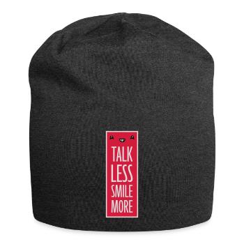 parler moins sourire plus - Bonnet en jersey - charbon - Devant