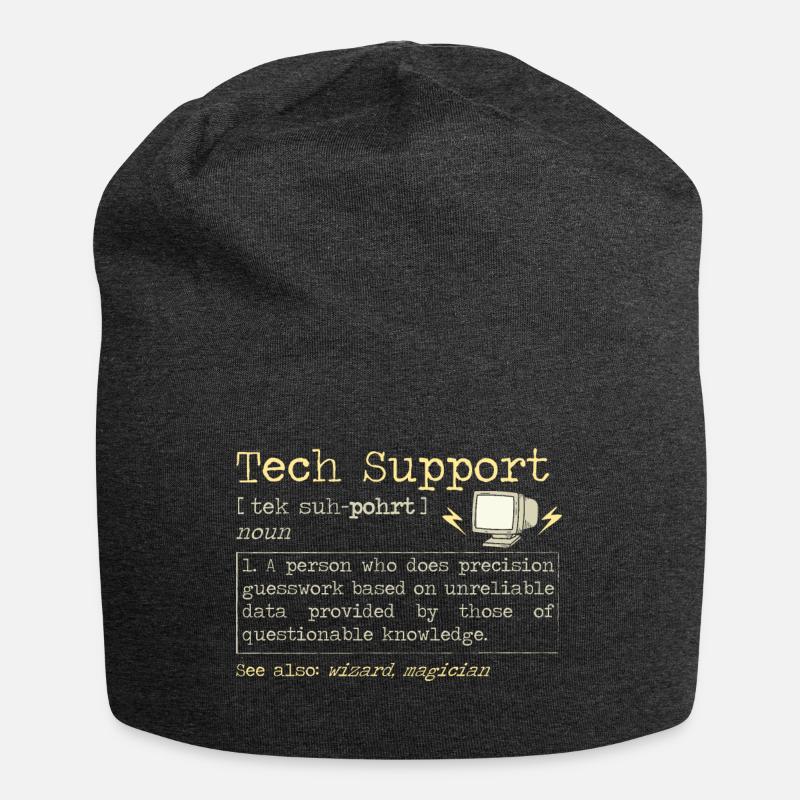 Tech Support | Computer Helpdesk Technik Hilfe - Jersey-Beanie - Anthrazit