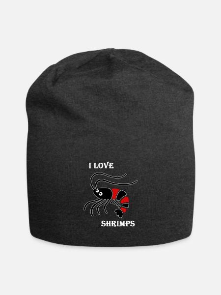 Rote Garnele für Garnelenfans - Jersey-Beanie - Anthrazit