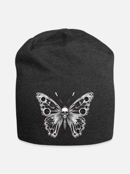 Gotischer Mottenschädel - Jersey-Beanie - Anthrazit