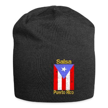 Salsa de Puerto Rico Latino Musik Geschenk T-Shirt - Jersey-Beanie - Anthrazit - Vorne