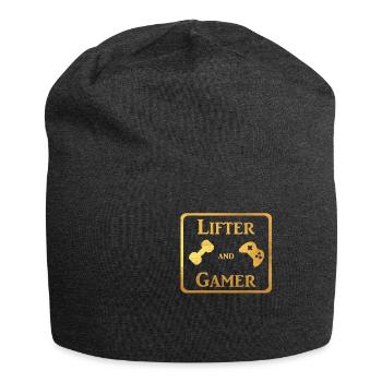 Lifter and Gamer in Gold Gym Shirts - Jersey Beanie - charcoal grey - Front
