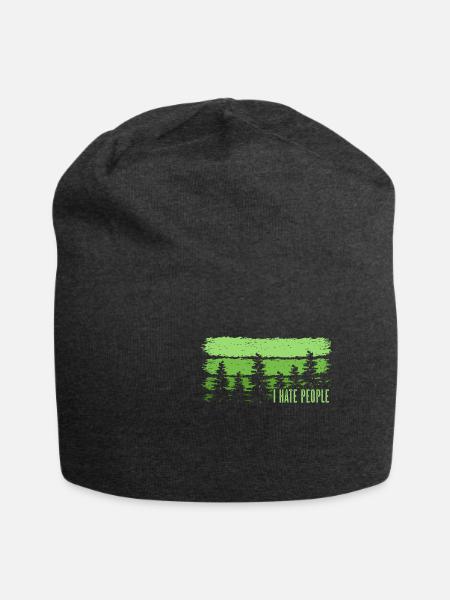 I HATE PEOPLE HOLZ SÄGE KETTENSÄGE GESCHENK WALD - Jersey-Beanie - Anthrazit