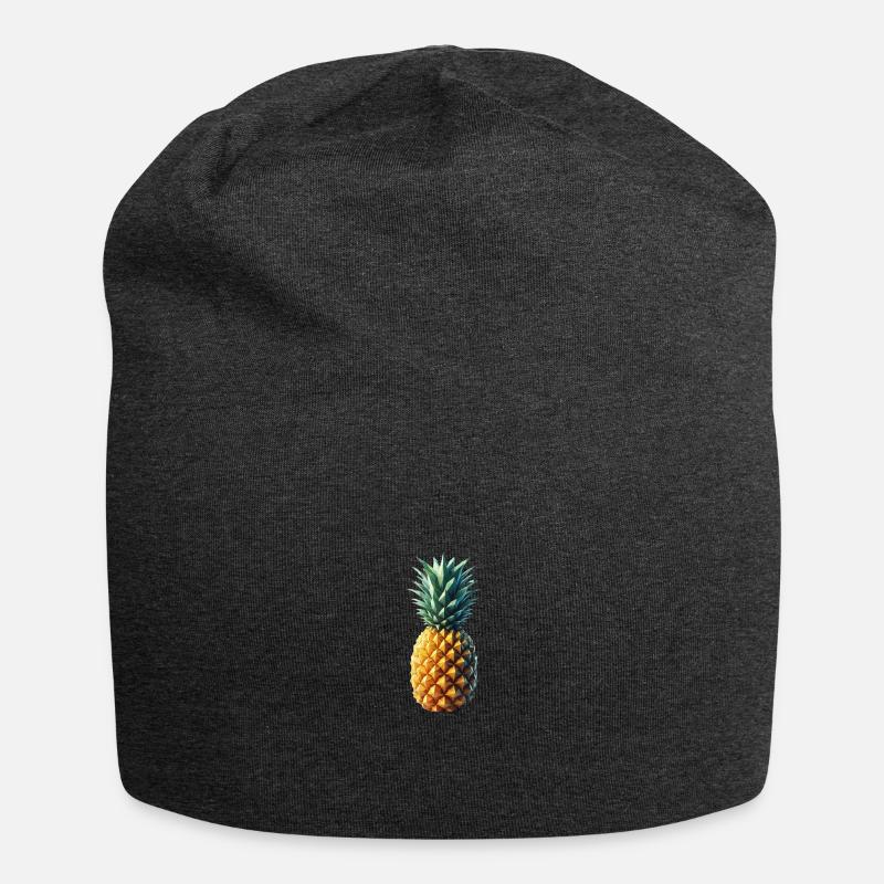 Pineapple Polygon - Jersey Beanie - charcoal grey