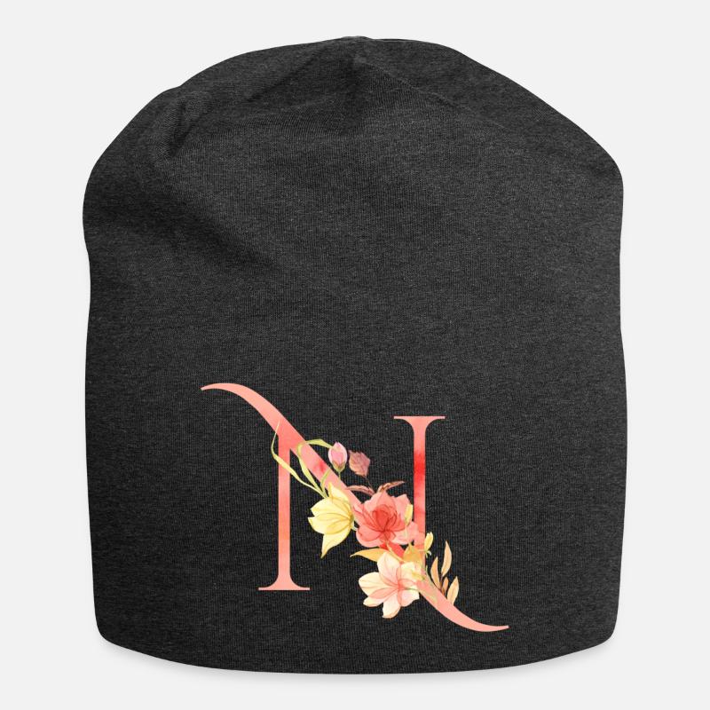 Buchstabe N - Jersey-Beanie - Anthrazit