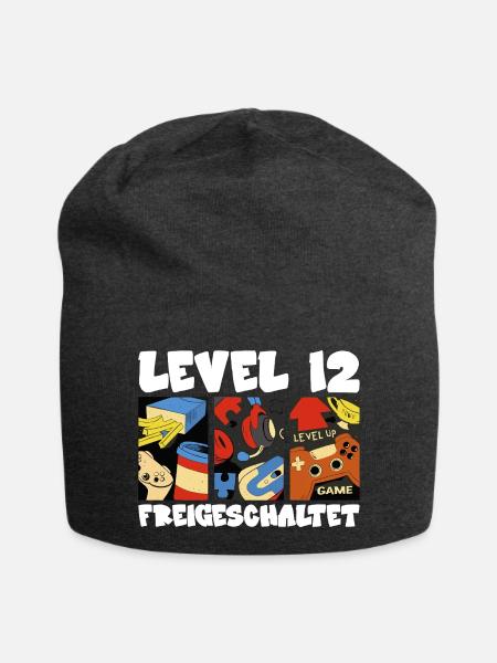 Level 12 Retro Spielcollage pro gamer 12. Bday - Jersey-Beanie - Anthrazit