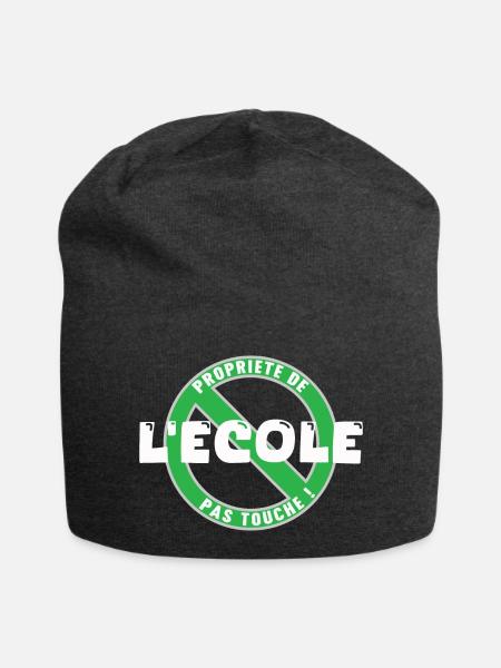 Schulgrundstück, weiß - Jersey-Beanie - Anthrazit