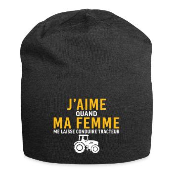 ma femme me laisse faire conduire tracteur - Bonnet en jersey - charbon - Devant