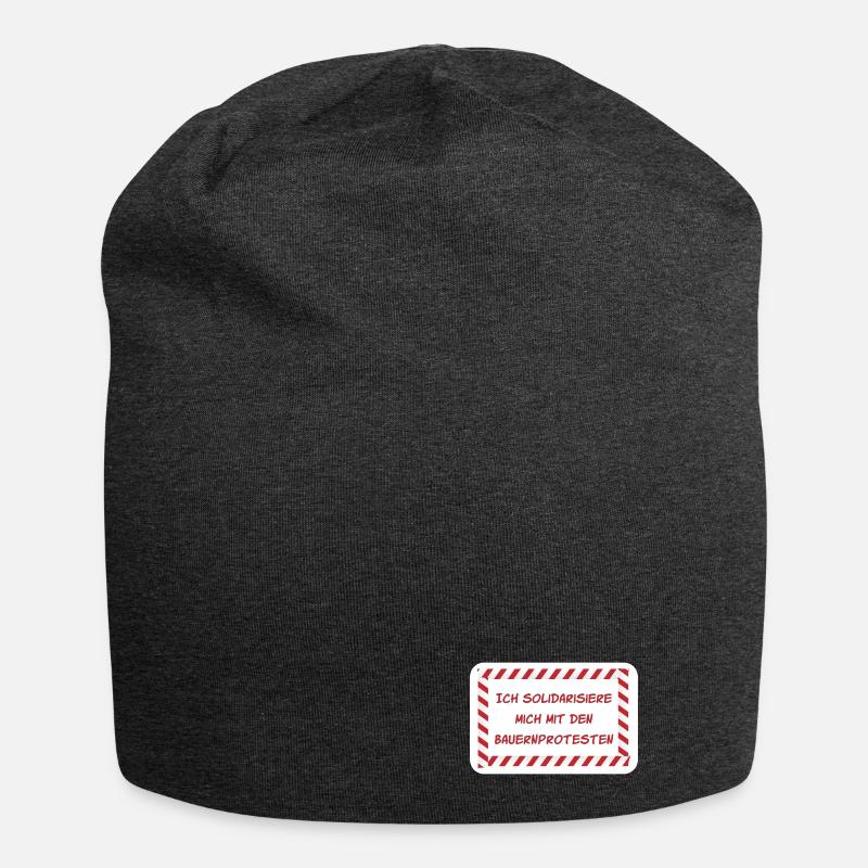Ich solidarisiere mich mit den Bauernprotesten - Jersey-Beanie - Anthrazit