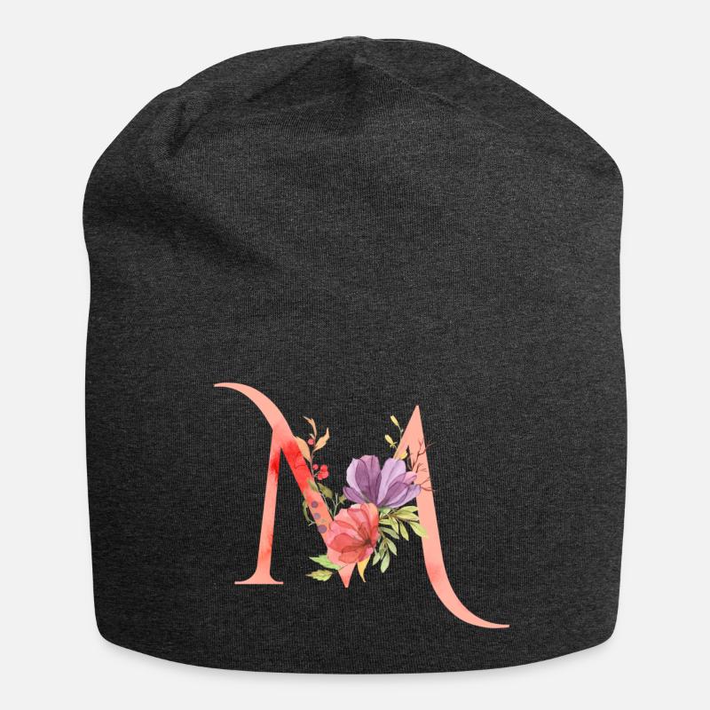 Buchstabe M - Jersey-Beanie - Anthrazit