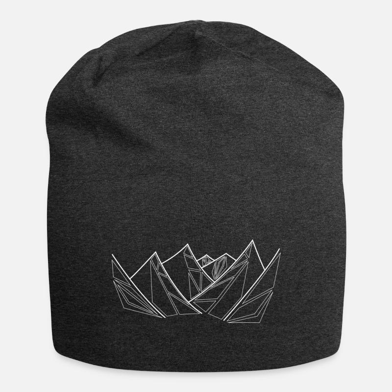 Montagnes géométriques blanches - Bonnet en jersey - charbon