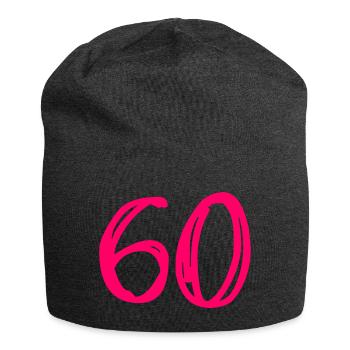 60 JAHRE. 60-JÄHRIGES JUBILÄUM. GEBURTSTAG 60 JAHRE. 60 - Jersey-Beanie - Anthrazit - Vorne