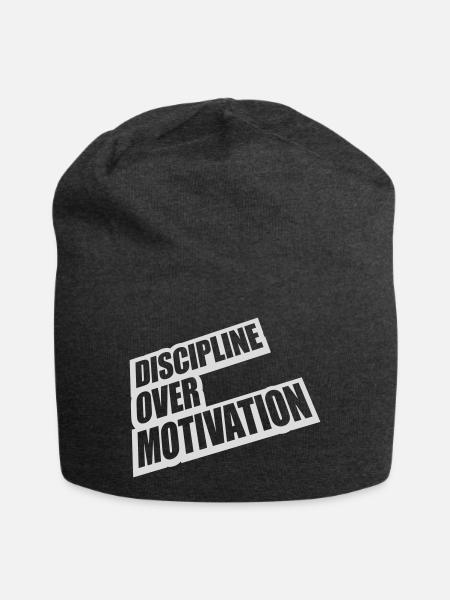 discipline over motivation Zitat - Jersey-Beanie - Anthrazit