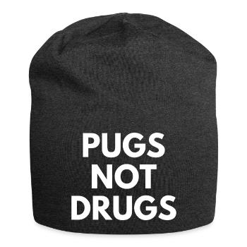 Carlins Not Drugs - Cute Kawaii Chubby Funny Dog - Bonnet en jersey - charbon - Devant