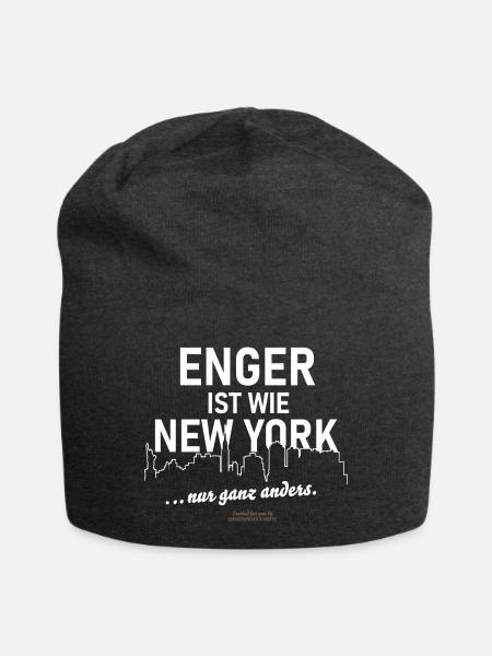 Enger ist wie New York ... nur ganz anders - Jersey-Beanie - Anthrazit