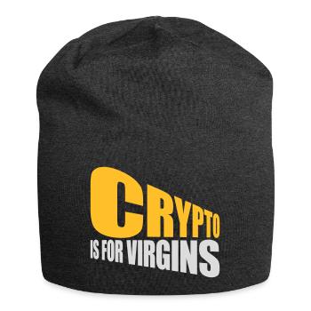 crypto is for virgins - Jersey Beanie - charcoal grey - Front