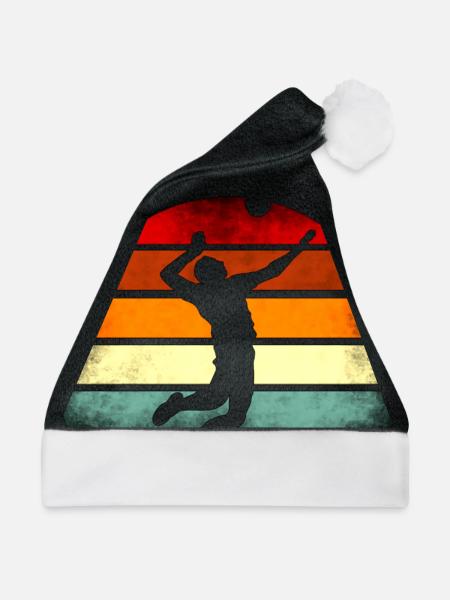 Vintage Volleyball - Weihnachtsmütze - Schwarz/Weiß - Vorne