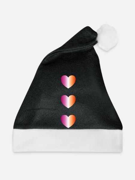 Lesbische Flagge färbt Herzen - Weihnachtsmütze - Schwarz/Weiß