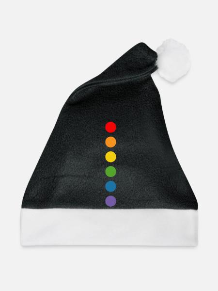 Regenbogen rounds - Weihnachtsmütze - Schwarz/Weiß