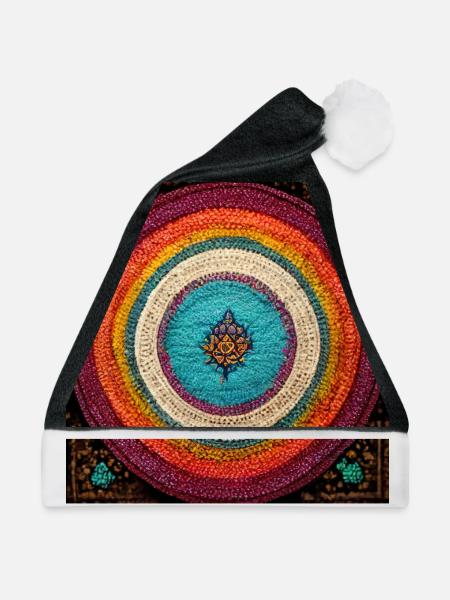 Boho Mandala Abstract - Weihnachtsmütze - Schwarz/Weiß