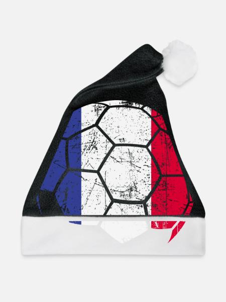 France Soccer Ball Fußball - Weihnachtsmütze - Schwarz/Weiß - Vorne