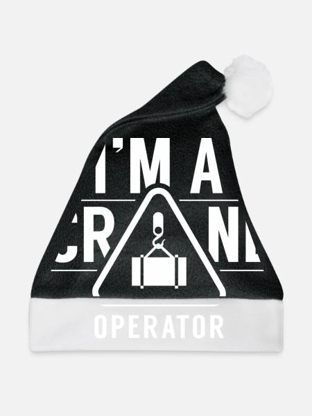 Ich Bin Ein Kranführer Kranfahrer Krane Kran - Weihnachtsmütze - Schwarz/Weiß - Vorne