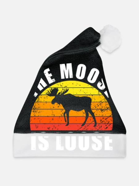 Retro Elch Lustiger Spruch - Weihnachtsmütze - Schwarz/Weiß