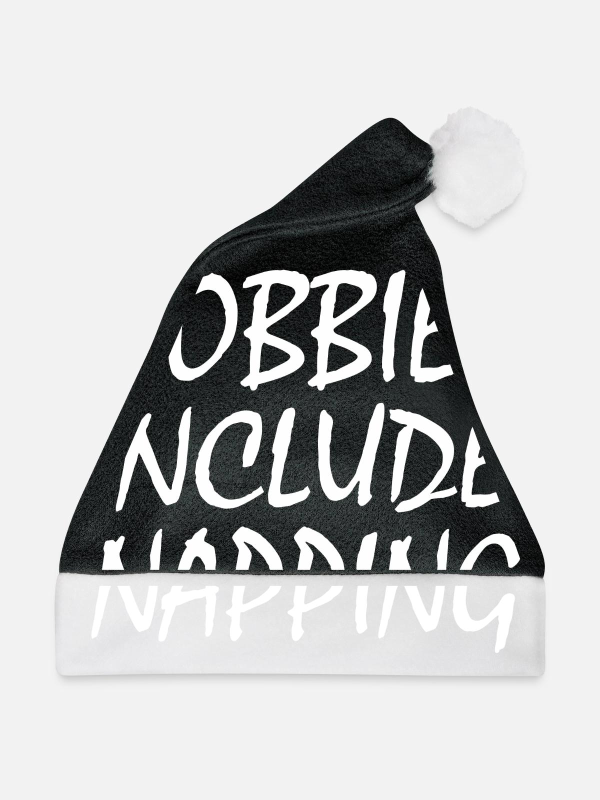 Hobbies include napping - Weihnachtsmütze - Schwarz/Weiß - Vorne