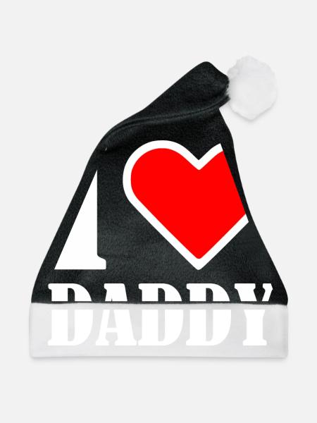 I love daddy - Weihnachtsmütze - Schwarz/Weiß - Vorne