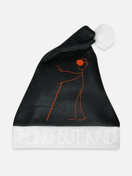 Blinder Blind Sehbehindert Witzig Geschenk - Weihnachtsmütze - Schwarz/Weiß - Vorne