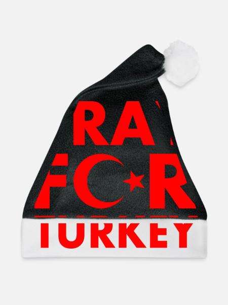 Pray for turkey - Weihnachtsmütze - Schwarz/Weiß