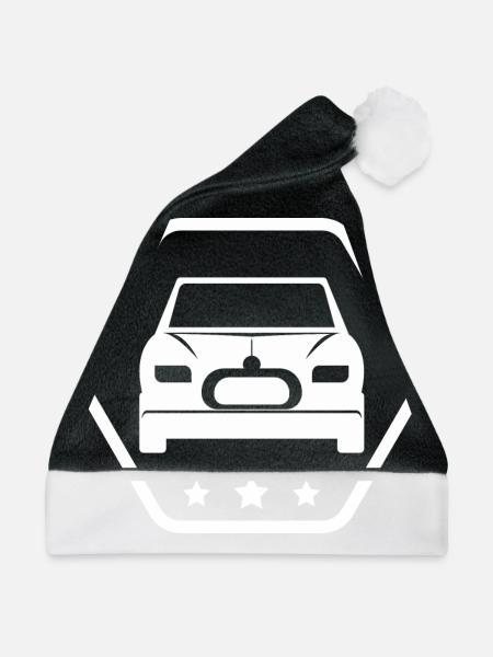 Auto - Wagen - Automobile - Style - Weihnachtsmütze - Schwarz/Weiß - Vorne