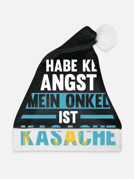 Ich habe keine Angst mein Onkel ist Kasache - Weihnachtsmütze - Schwarz/Weiß - Vorne