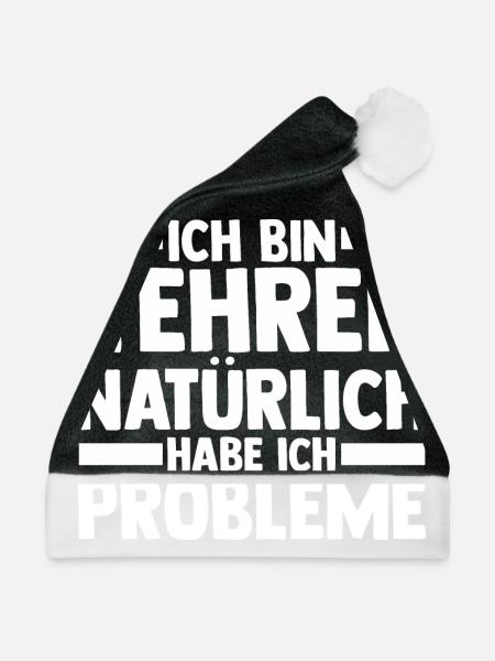 Schullehrer Lehrer - Weihnachtsmütze - Schwarz/Weiß