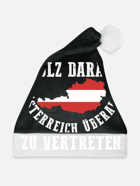 Österreicher Österreich - Weihnachtsmütze - Schwarz/Weiß - Vorne