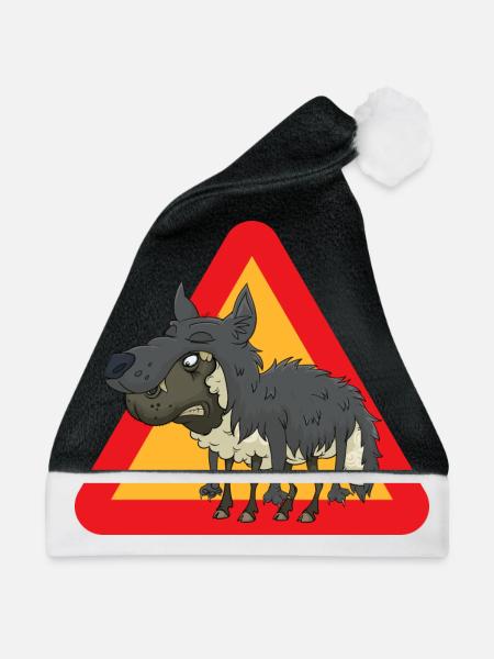 Schaf Wolf - Weihnachtsmütze - Schwarz/Weiß