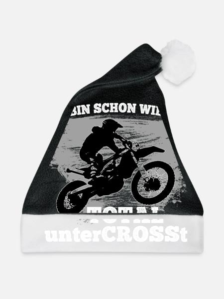 Motocross Shirt · Enduro · Total untercrosst - Weihnachtsmütze - Schwarz/Weiß