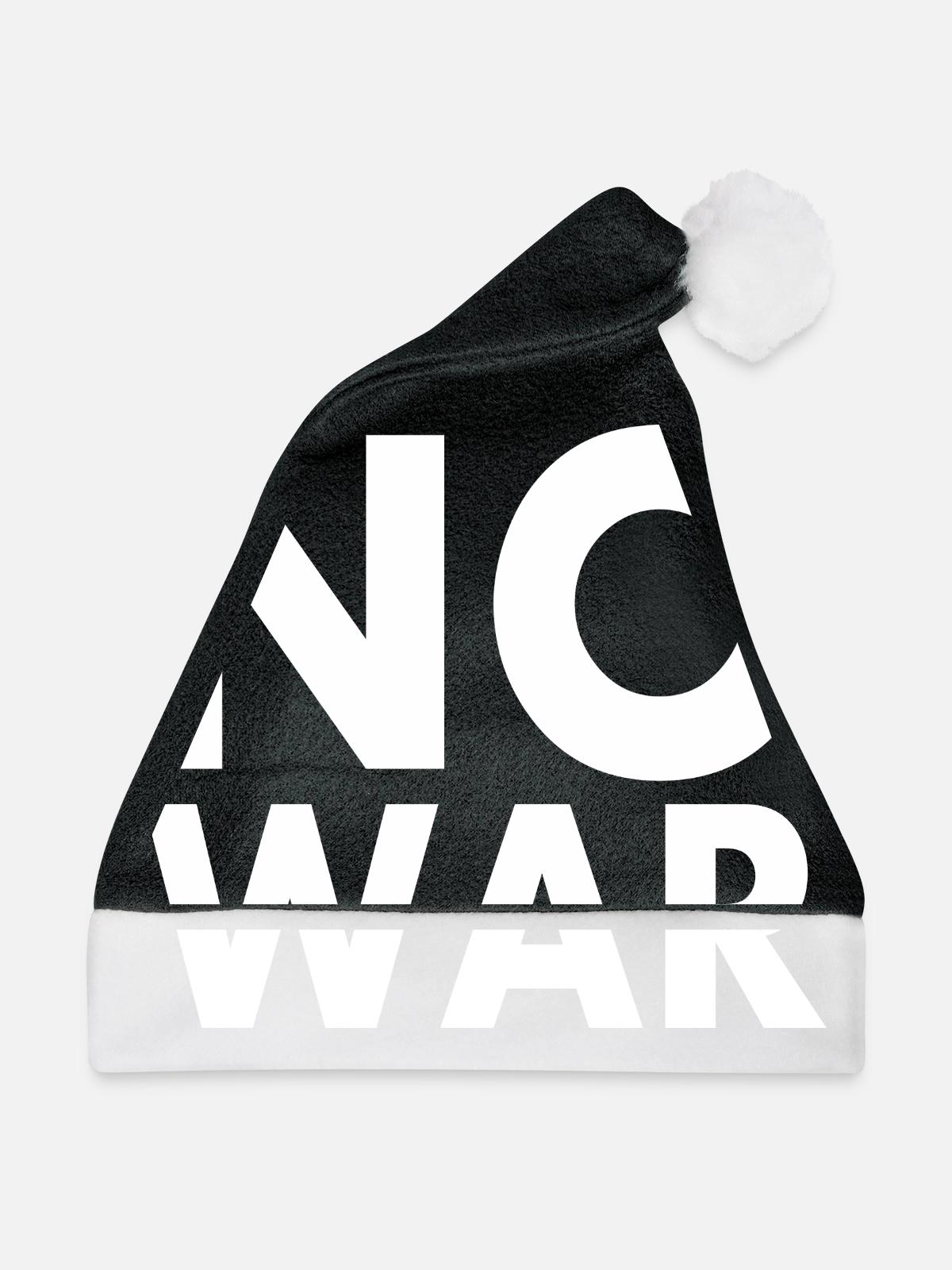 No war - Weihnachtsmütze - Schwarz/Weiß - Vorne