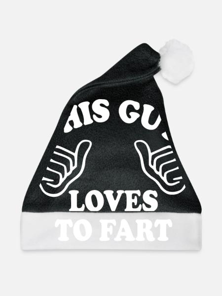 This guy loves to fahrt - Weihnachtsmütze - Schwarz/Weiß - Vorne