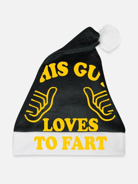 This guy loves to fahrt - Weihnachtsmütze - Schwarz/Weiß - Vorne