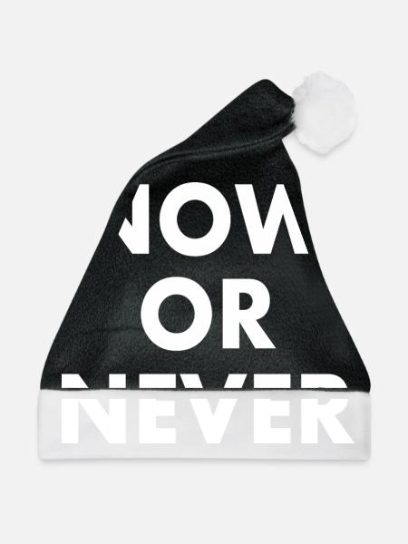 Now or never - Weihnachtsmütze - Schwarz/Weiß