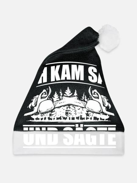 HOLZ SÄGE KETTENSÄGE GESCHENK WALD FÖRSTER BERUF - Weihnachtsmütze - Schwarz/Weiß