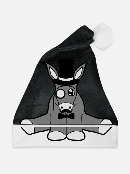 reich sir herr gentlemen mustache schnurrbart mono - Weihnachtsmütze - Schwarz/Weiß - Vorne