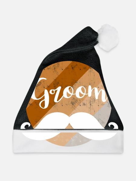 Groom mustache - Weihnachtsmütze - Schwarz/Weiß - Vorne