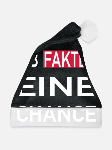 Gib Fakten eine Chance - Weihnachtsmütze - Schwarz/Weiß - Vorne