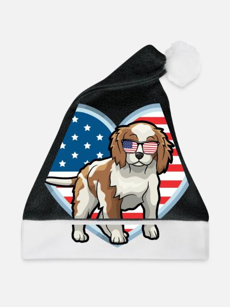 Cavalier King Charles Spaniel - Weihnachtsmütze - Schwarz/Weiß